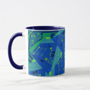 Caneca Origami Chintz (L) Azul Verde