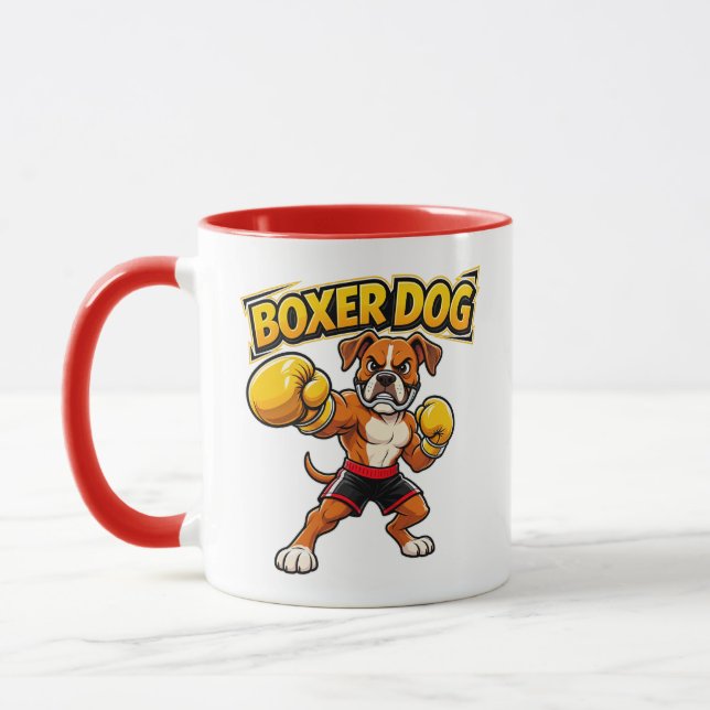 Caneca Original Design Funny Boxing Boxer Dog  (Esquerda)