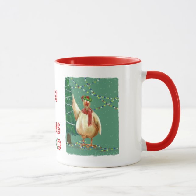 Caneca Original: Feliz Natal - das galinhas! (Direita)