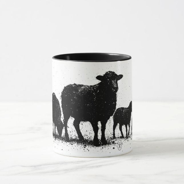 Caneca Orkney Sheep — Ink Silhouette Flock (Centro)