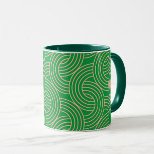 Caneca Ornamentado art deco green e gold