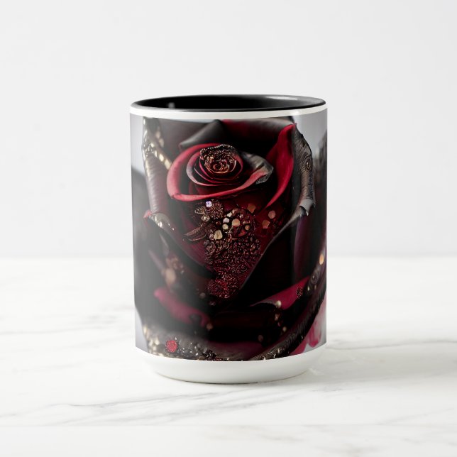 Caneca Ornamentado de baia de vapor Rosa preto (Centro)