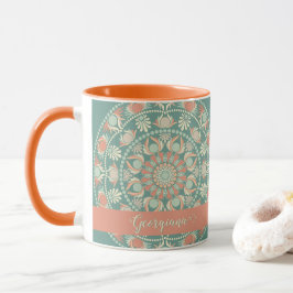 Caneca Ornamentado Personalizado - Sage e Sand Mandala