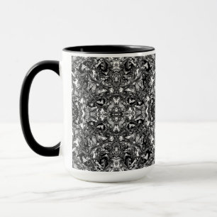 CANECA ORNAMENTAL BARÓQUICA MODERNA PRETA E BRANCA