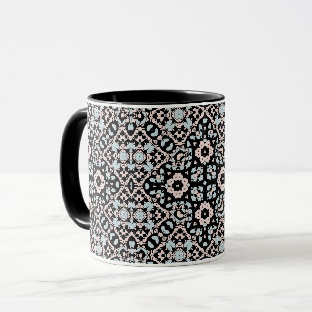 Caneca Ornamental contínuo retrô marroquino árabe vintage (Frente Esquerda)