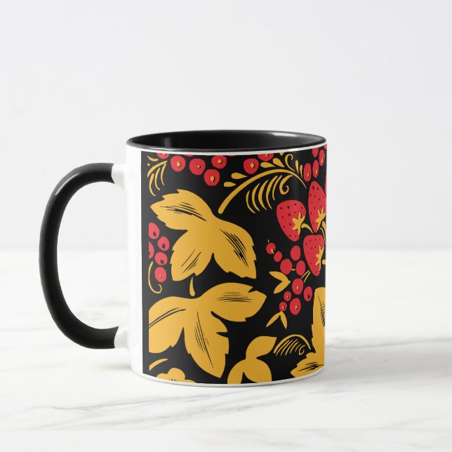 Caneca Ornamento do bordo da morango (Esquerda)
