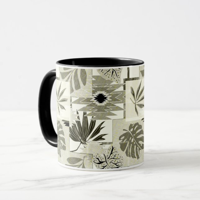 Caneca Ornamento exótico. (Frente Esquerda)