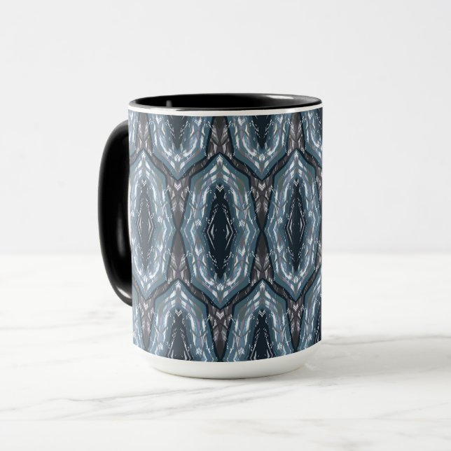 Caneca ornamento Geométrico Azul (Frente Esquerda)