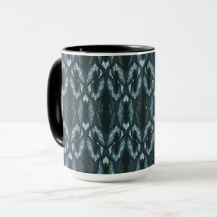 Caneca ornamento geométrico oriental azul