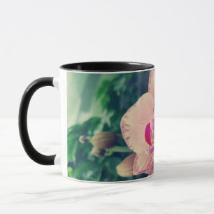 Caneca Orquídea falaenopse ppolka flores cor-de-rosa flo