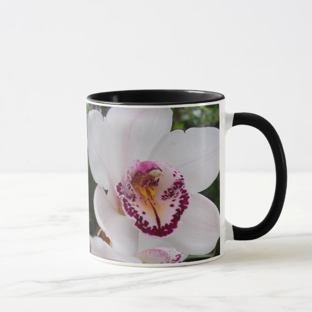 Caneca Orquídeas Brancas Lindas Flores Tropicais (Direita)