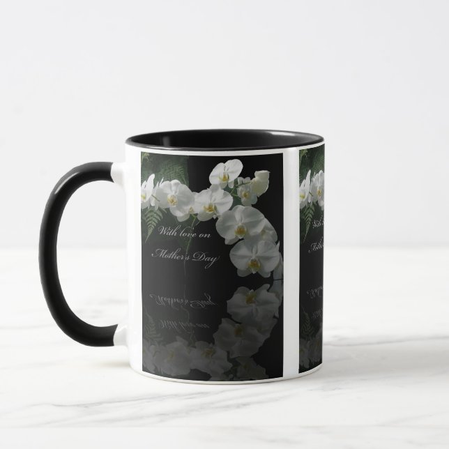 Caneca Orquídeas e Mug de Ferns dias de as mães (Esquerda)