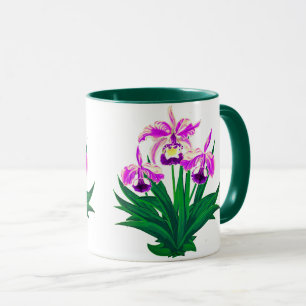 Caneca Orquídeas Selvagens - Orquídeas Roxas Leves e Folh