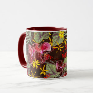 Caneca Orquídeas vermelhas.