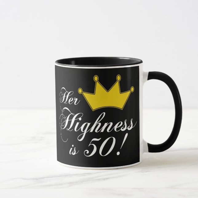 Caneca os 50th presentes de aniversário, sua alteza são (Direita)