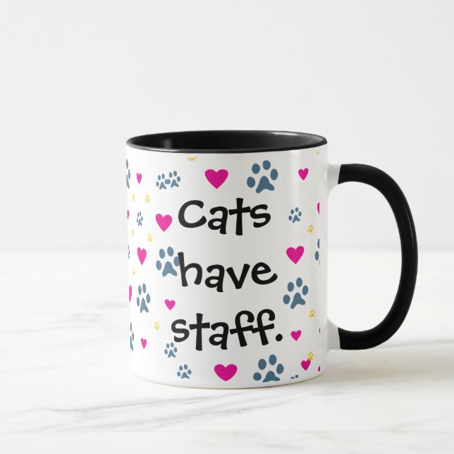 Caneca Os cães têm Proprietário-Gatos ter funcionarios (Direita)