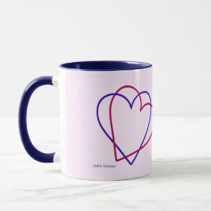 Caneca Os corações entrelaçaram-se certo/canhoto