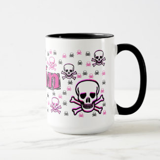 Caneca Os crânios cor-de-rosa & pretos de Erin