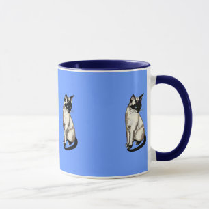 Caneca Os desenhos animados do gato Siamese caçoam a