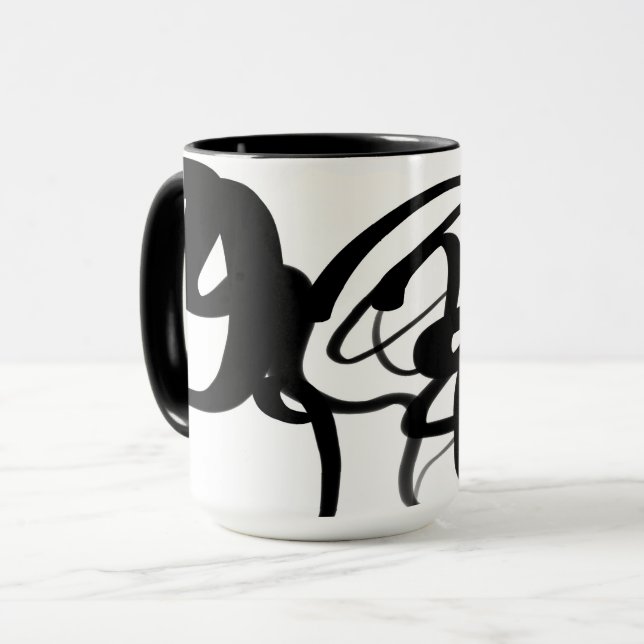 Caneca Os drivers: Abstrato preto e branco (Frente Esquerda)