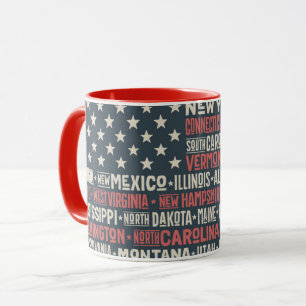 Caneca Os Estados Unidos da América States & capitais