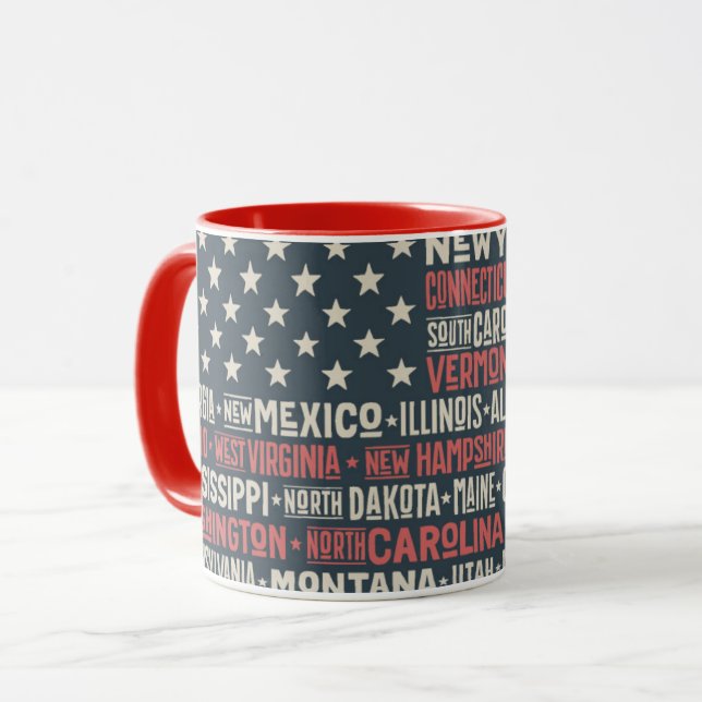 Caneca Os Estados Unidos da América |States & capitais (Frente Esquerda)
