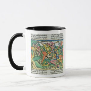 Caneca Os êxodos 17 8-15 Aaron e Hur apoiam as mãos de