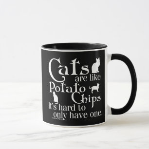 Caneca Os gatos são como microplaquetas de batata…