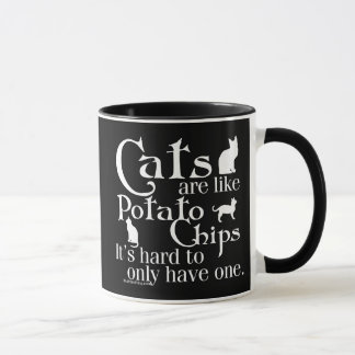 Caneca Os gatos são como microplaquetas de batata…