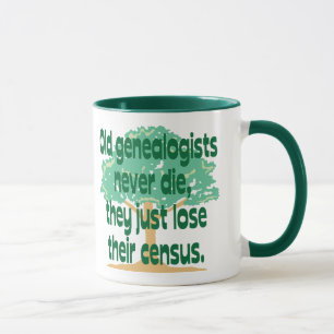 Caneca Os Genealogists idosos nunca morrem