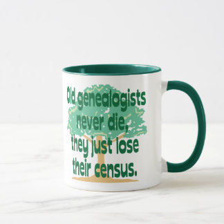 Caneca Os Genealogists idosos nunca morrem