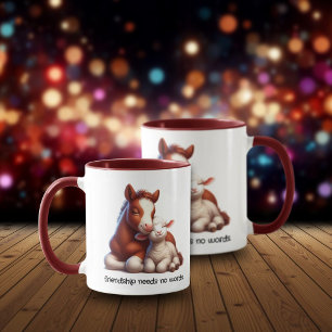 Caneca Os melhores amigos do Foal & Lamb compartilham um 