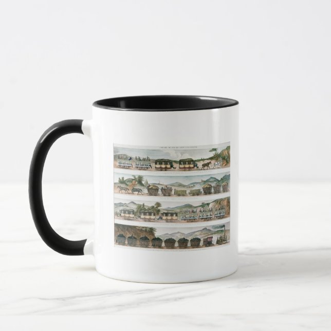 Caneca Os passageiros e transportam a primeira linha (Esquerda)