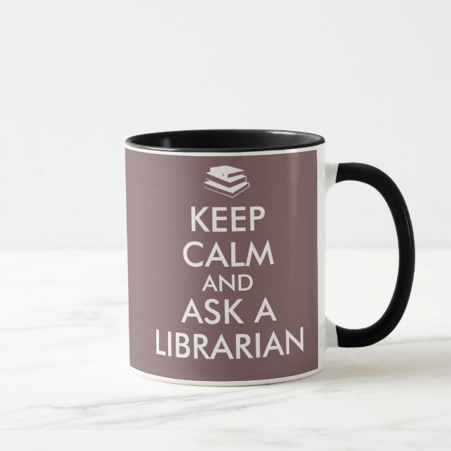 Caneca Os presentes do bibliotecário mantêm a calma para (Direita)
