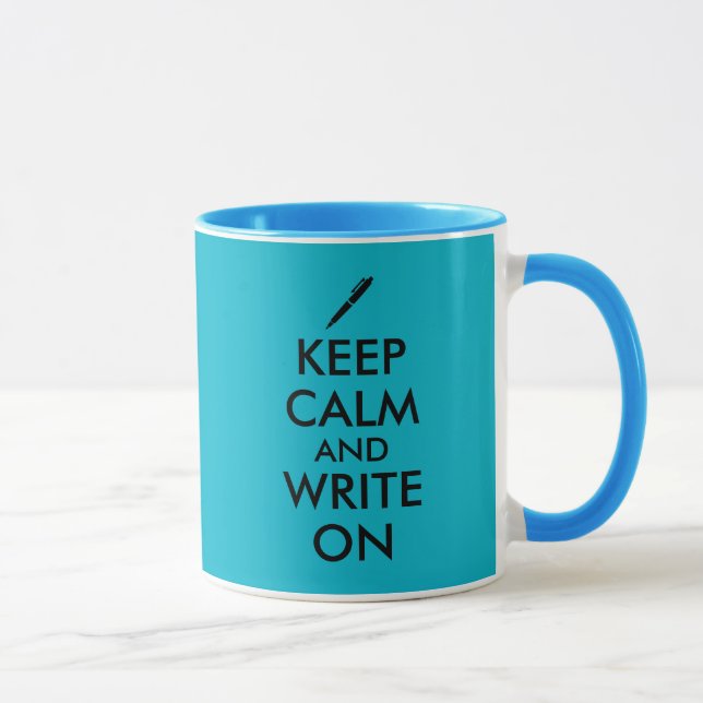 Caneca Os presentes dos escritores mantêm a calma e (Direita)