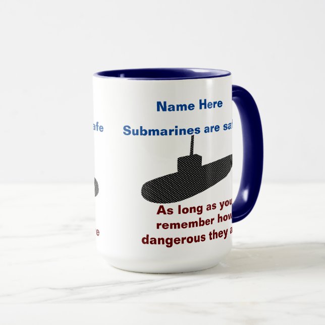 Caneca Os submarinos são seguros (Frente Esquerda)
