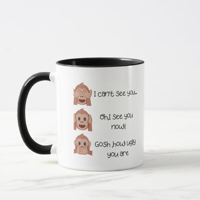 Caneca Os três sábia macacos engraçados Mug (Esquerda)