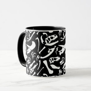 Caneca Ossos de dinossauro (preto)