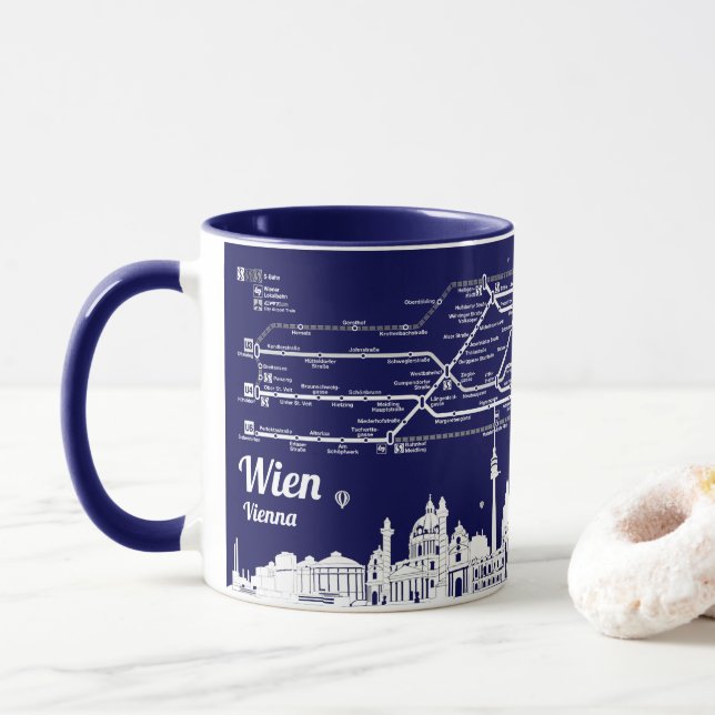Caneca " Österreich: 1978/heute Wien - U Bahn Plan... (Com Donut)