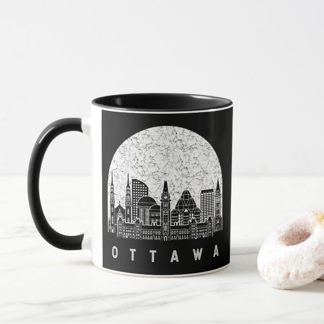 Caneca Ottawa Canada Skyline (Com Donut)