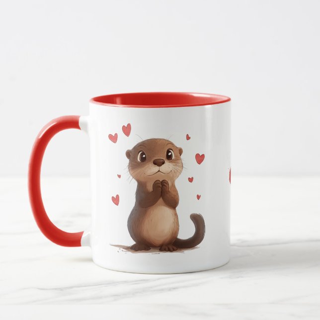 Caneca Otter, Amor, Namorada, Presente Namorado, Texto Pr (Esquerda)