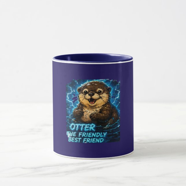 Caneca Otter o Melhor Amigo Amigável (Centro)