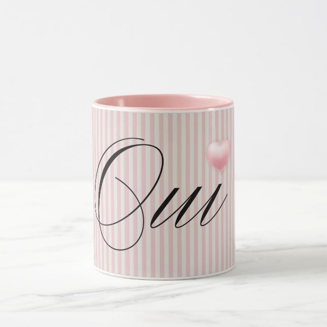 Caneca Oui Sim com tiras cor-de-rosa de creme (Centro)