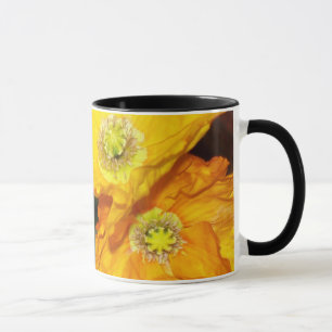 Caneca Ouro Amarelo Islândia Poppies Fotografia