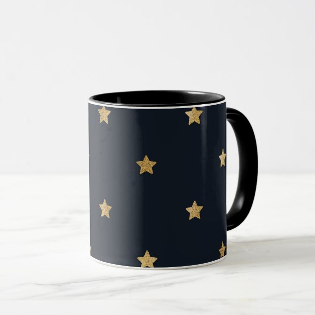 Caneca Ouro astronômico preto (Frente Esquerda)