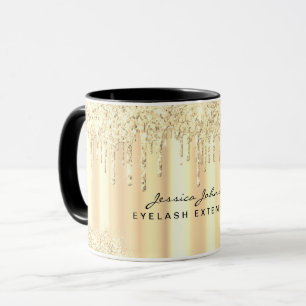 Caneca Ouro de Natal Bela Brilhante Dobra Personalizada