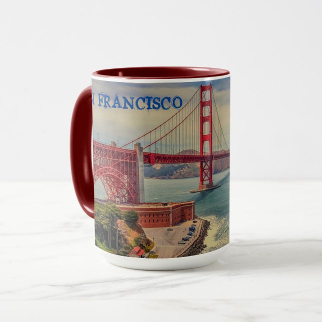 Caneca Ouro de São Francisco Ponte Scenical Mug (Frente Esquerda)