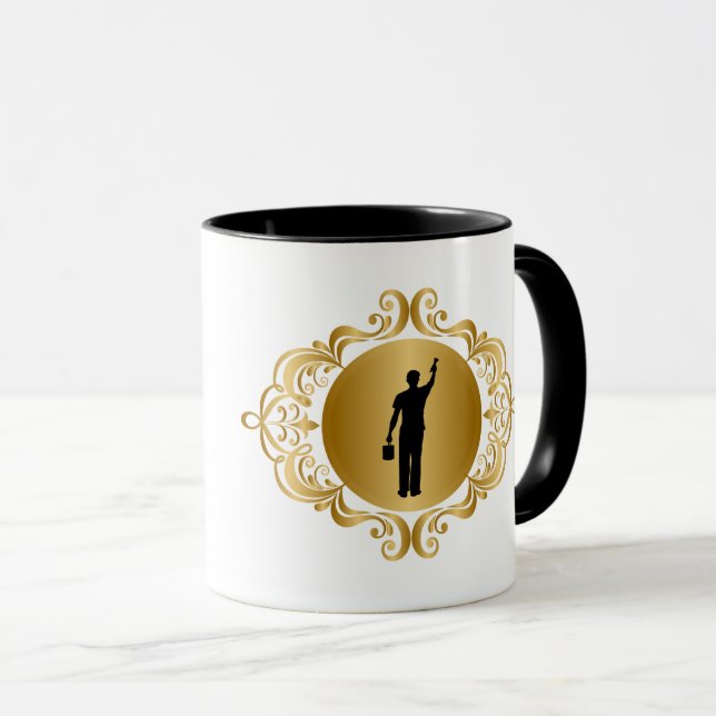 Caneca Ouro Emblem Painter Silhouter Mug (Frente Esquerda)