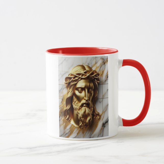 Caneca Ouro Jesus A Presença Divina em Marble (Direita)