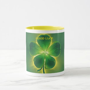 Caneca Ouro Lucky Clover brilha boa sorte